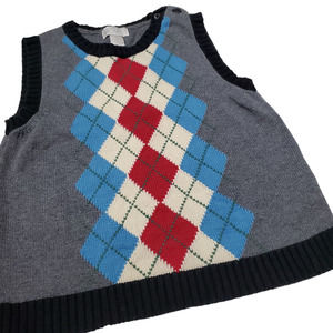The Childrens Place Boys Sweater Vest Size 4T Argyle Pattern